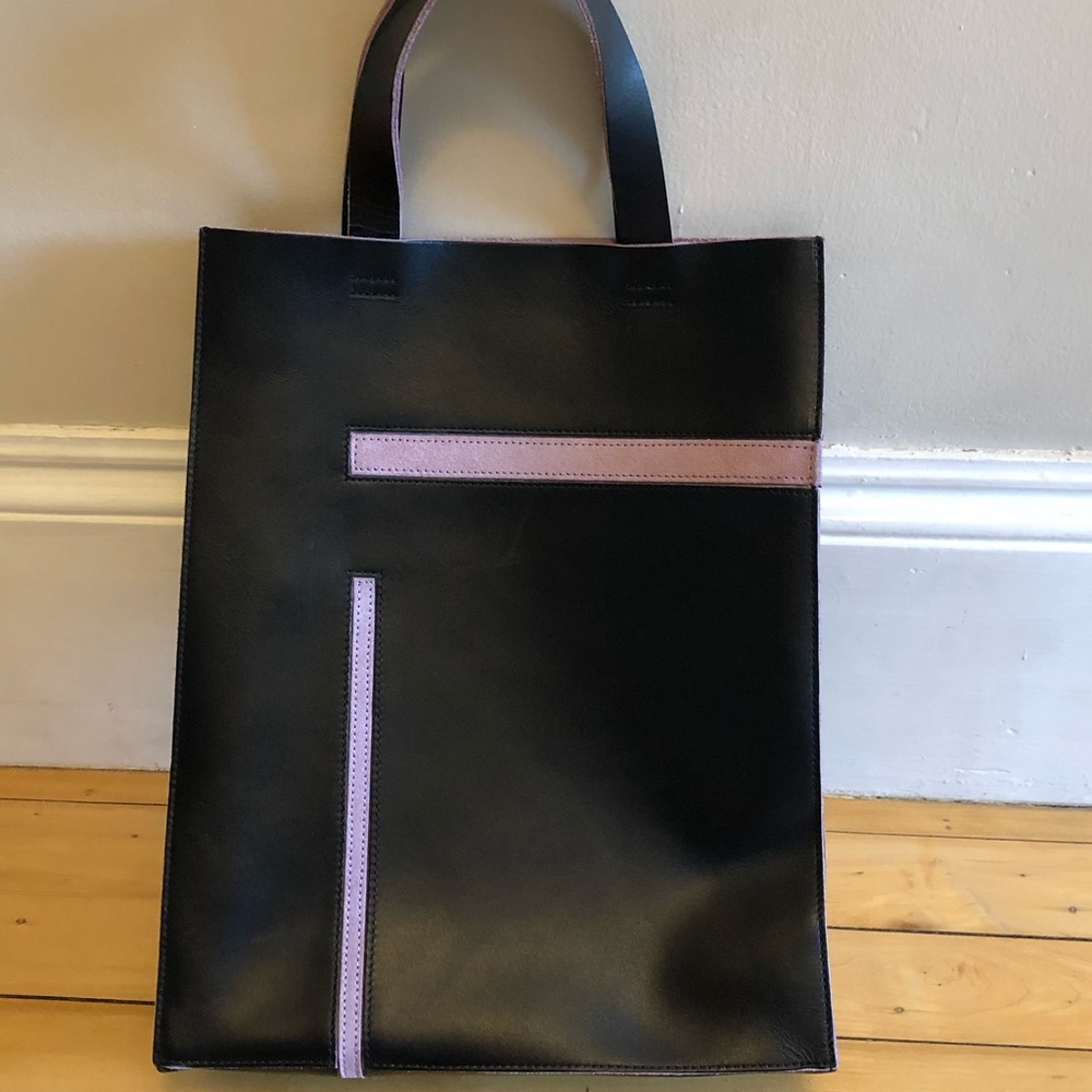 Leather/suede computer bag, NWOT